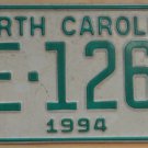 1994 North Carolina license plate ME 1262