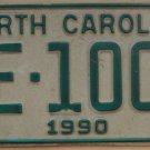 1990 North Carolina license plate ME 1004