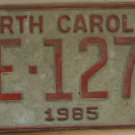 1985 North Carolina license plate ME 1271