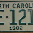1982 North Carolina license plate ME 1214