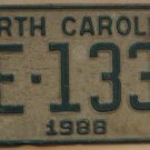 1988 North Carolina license plate ME 1332