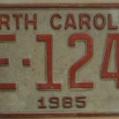 1985 North Carolina license plate ME 1241