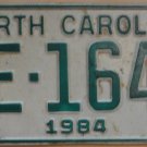 1984 North Carolina license plate ME 1642