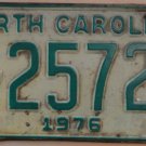 1976 North Carolina license plate C 25720