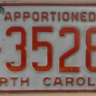 1993 North Carolina apportioned truck license plate L 35286