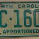 1978 North Carolina apportioned truck license plate LC 1606