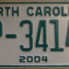 2004 North Carolina license plate TP 34146
