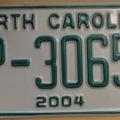 2004 North Carolina license plate TP 30653