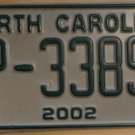 2002 North Carolina license plate TP 33895