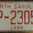 1999 North Carolina license plate TP 23053