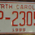 1999 North Carolina license plate TP 23050