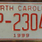 1999 North Carolina license plate TP 23047
