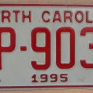 1995 North Carolina license plate TP 9031