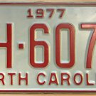1977 North Carolina license plate AH 6074
