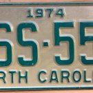 1974 North Carolina license plate ESS 552
