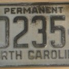 1970's North Carolina permanent license plate 20235 P   police