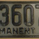 1950's North Carolina permanent license plate P 36078   police