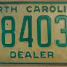 1978 North Carolina dealer license plate 84037