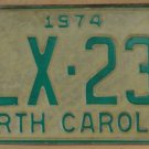 1974 North Carolina license plate DLX 239
