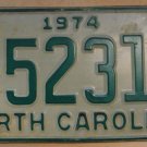 1974 North Carolina license plate D 52317