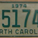 1974 North Carolina license plate D 51741