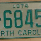 1974 North Carolina license plate B 68455