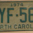 1974 North Carolina license plate AYF 583