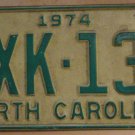 1974 North Carolina license plate AXK 131