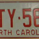 1973 North Carolina license plate HTY 589