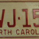 1973 North Carolina license plate CVJ 150