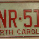 1973 North Carolina license plate BNR 510