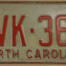 1973 North Carolina license plate AVK 364