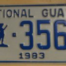 NOS 1985 North Carolina National Guard license plate 3561   new old st