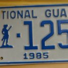 NOS 1985 North Carolina National Guard license plate 1258   new old st