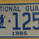 NOS 1985 North Carolina National Guard license plate 1256   new old st