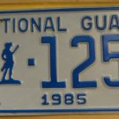 NOS 1985 North Carolina National Guard license plate 1255   new old st