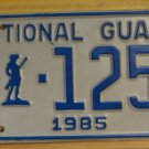 NOS 1985 North Carolina National Guard license plate 1254   new old st