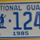 NOS 1985 North Carolina National Guard license plate 1248   new old st