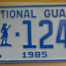 NOS 1985 North Carolina National Guard license plate 1246   new old st