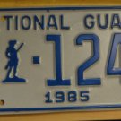 NOS 1985 North Carolina National Guard license plate 1243   new old st