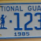 NOS 1985 North Carolina National Guard license plate 1236   new old st
