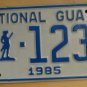 NOS 1985 North Carolina National Guard license plate 1233   new old st