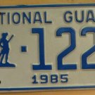 NOS 1985 North Carolina National Guard license plate 1225   new old st