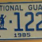 NOS 1985 North Carolina National Guard license plate 1225 new old st