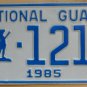 NOS 1985 North Carolina National Guard license plate 1215   new old st