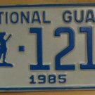 NOS 1985 North Carolina National Guard license plate 1211   new old st