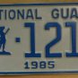 NOS 1985 North Carolina National Guard license plate 1211   new old st