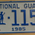 NOS 1985 North Carolina National Guard license plate 1154   new old st