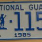 NOS 1985 North Carolina National Guard license plate 1154 new old st
