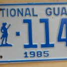 NOS 1985 North Carolina National Guard license plate 1142   new old st